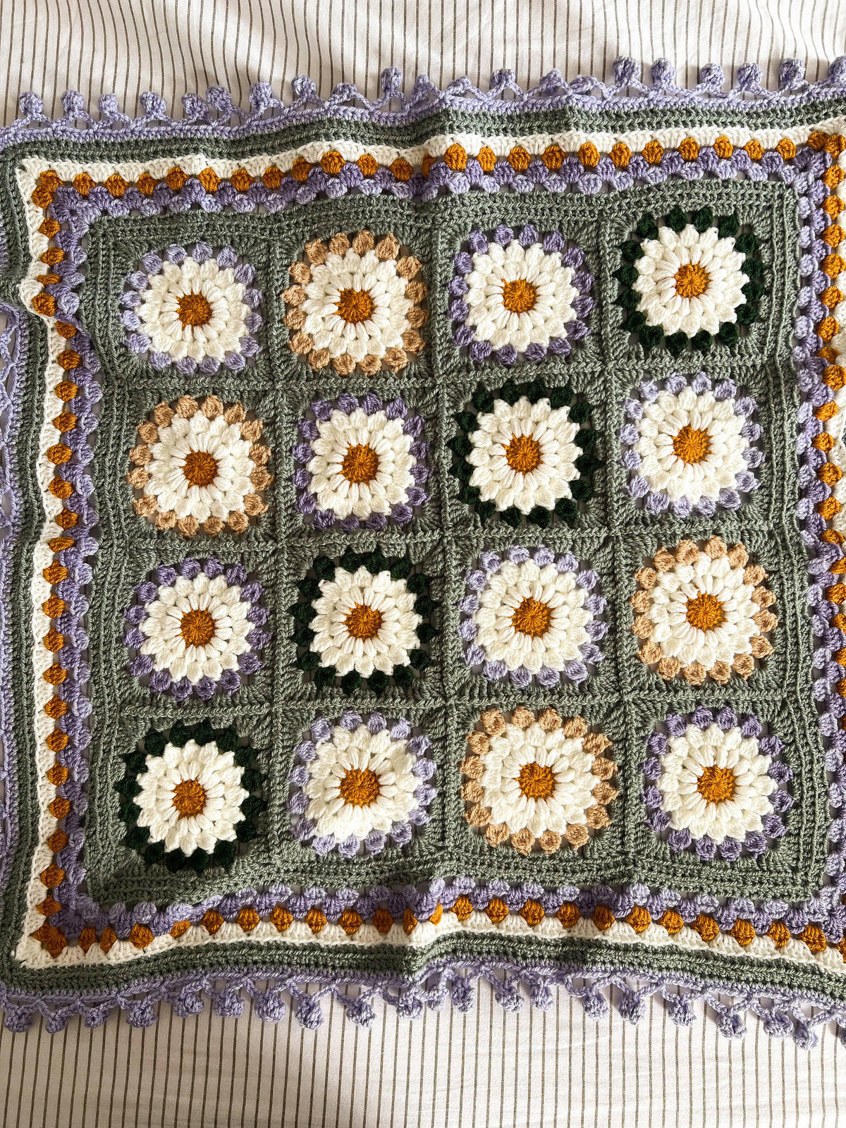Sage green pram blanket