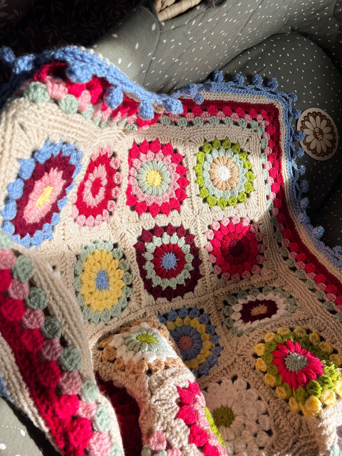Sky blue pram blanket