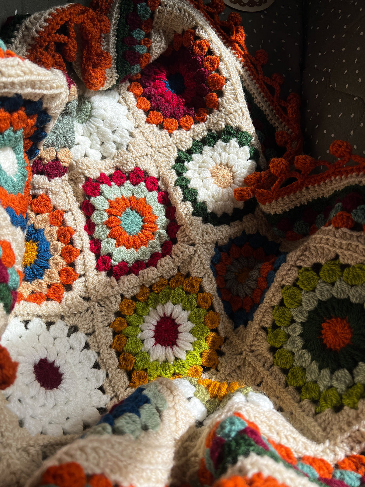 Burnt orange pram blanket