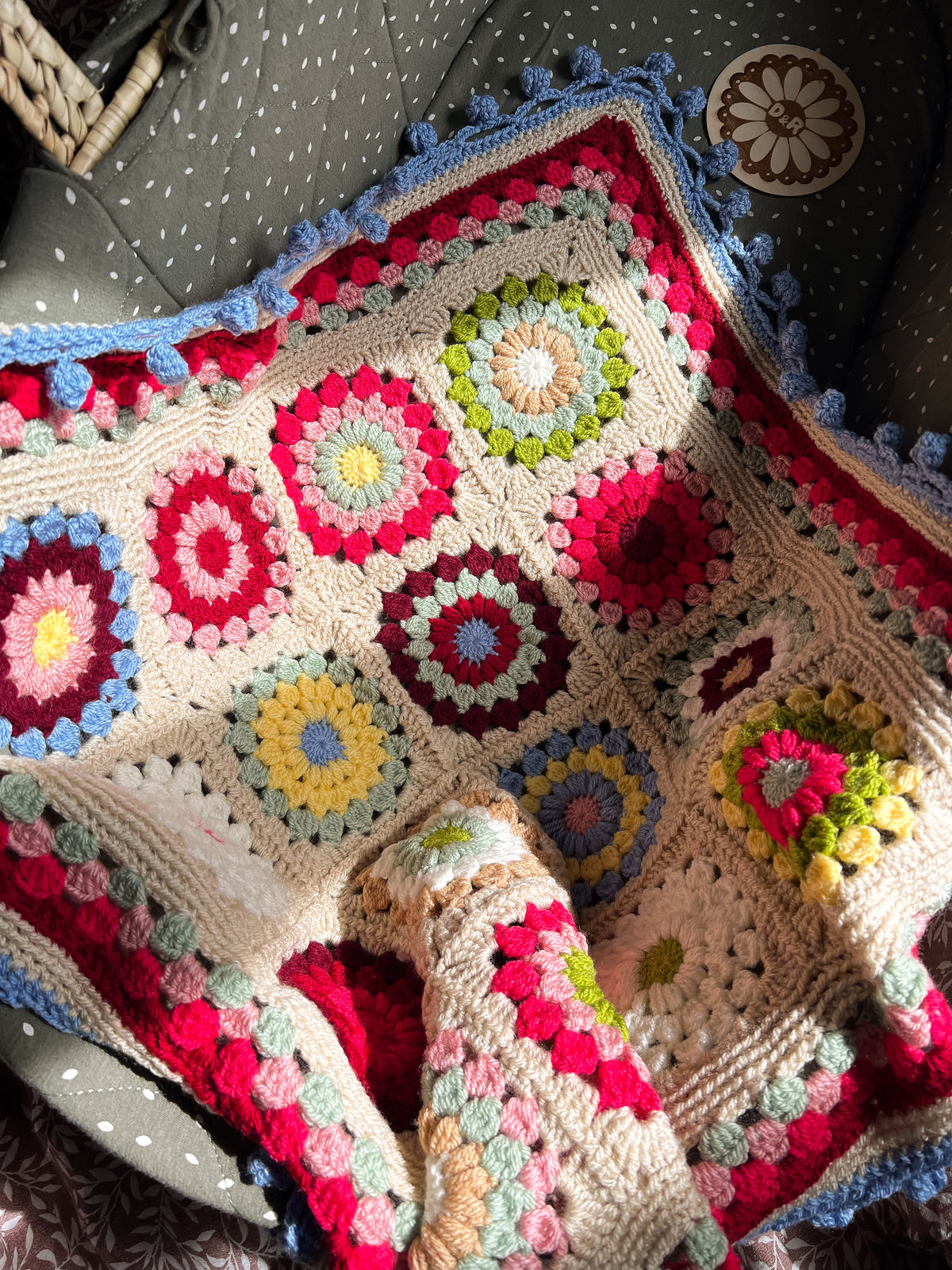 Sky blue pram blanket