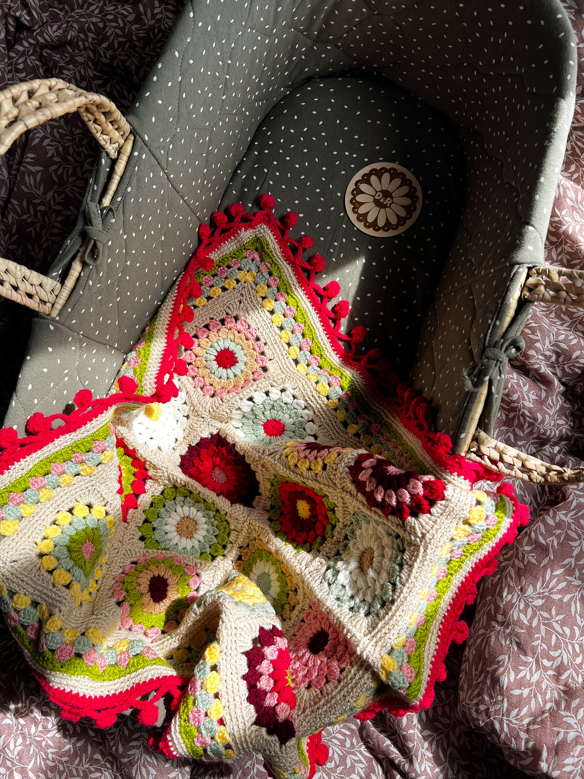 Lipstick pink pram blanket