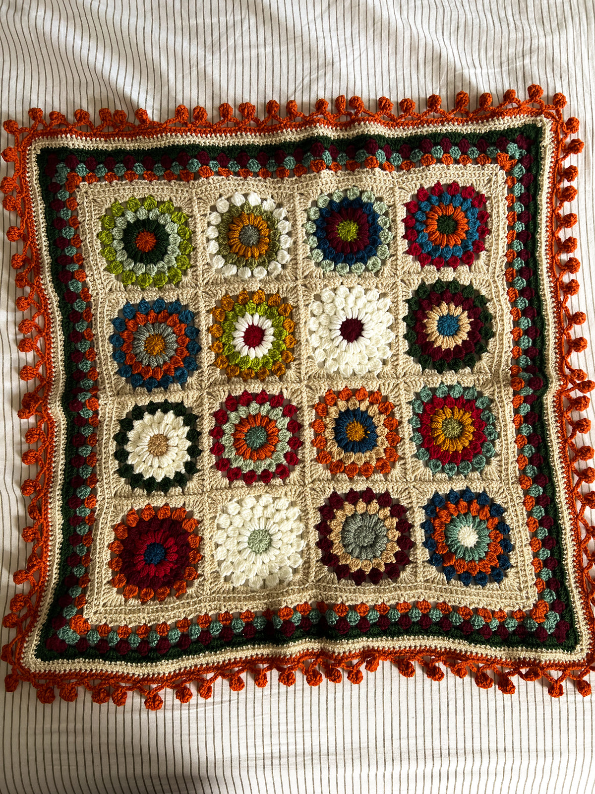 Burnt orange pram blanket