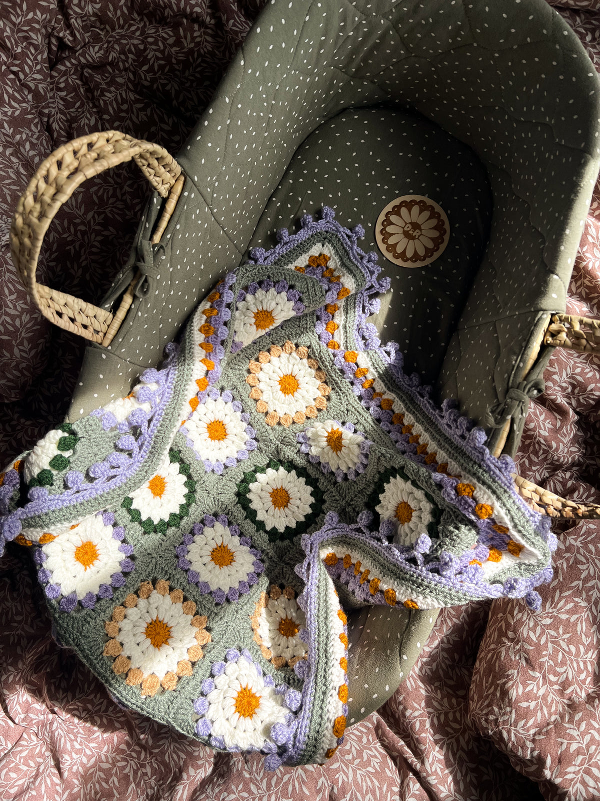 Sage green pram blanket