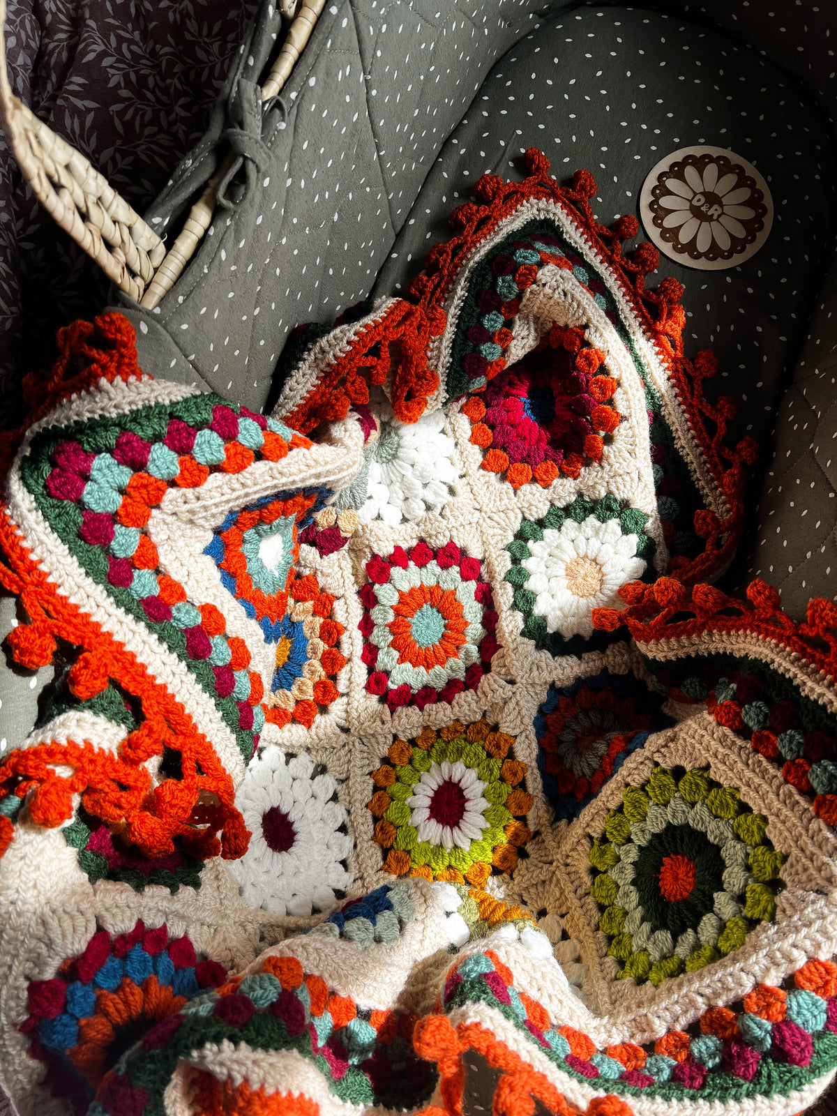 Burnt orange pram blanket