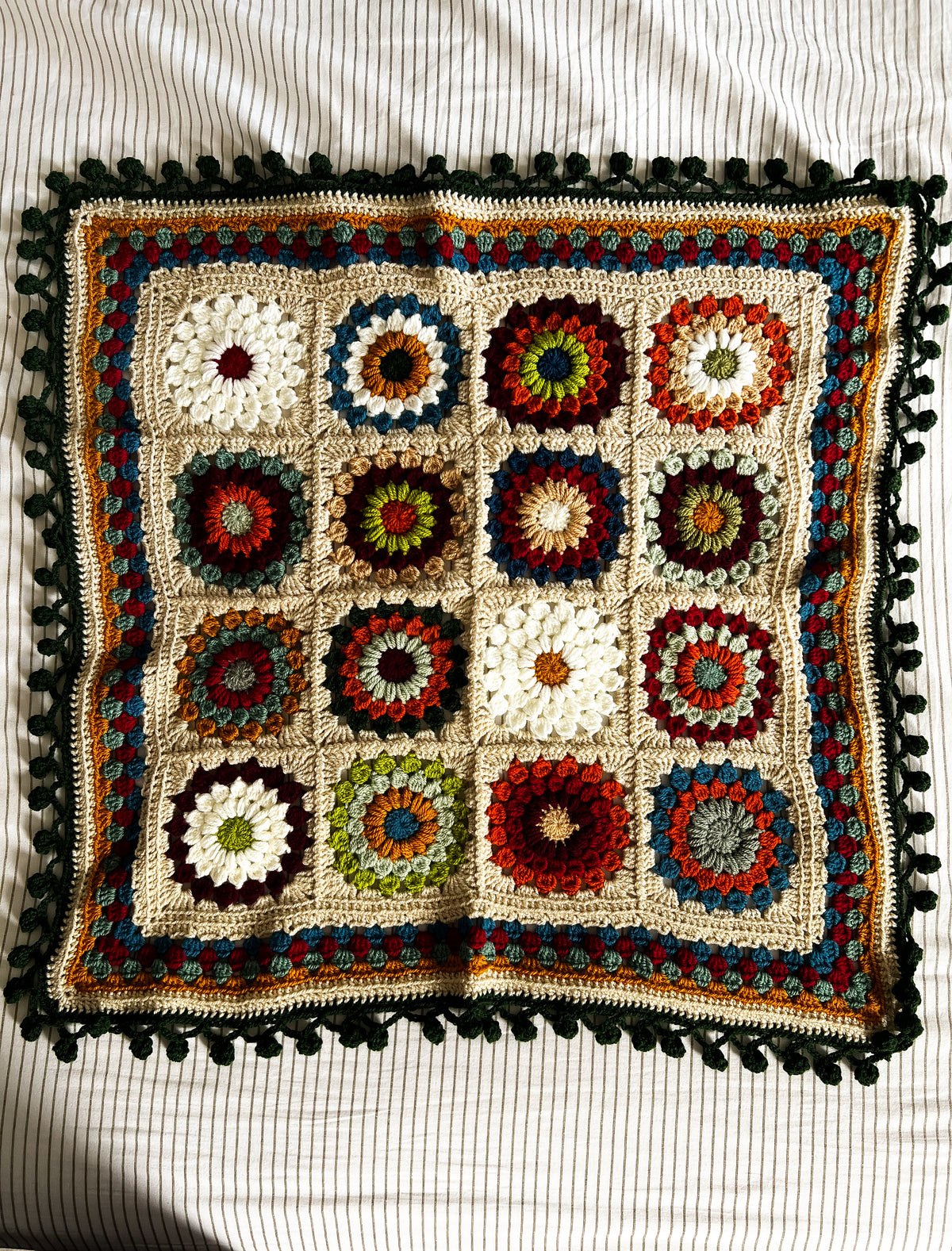 Forest green pram blanket